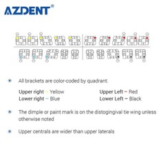 10 Kits AZDENT Dental Orthodontic Brackets Metal Brace Mini Roth 022 Hooks 345