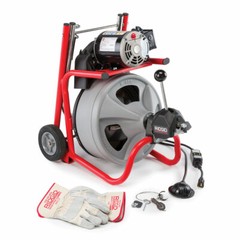 Ridgid 27013 K-400 Drum Machine with C-45 IW Cable, Gloves, Autofeed