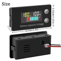 Battery Monitor Meter With LCD Display 12v 24v 36v 48v 60v 72v For Marine Boat