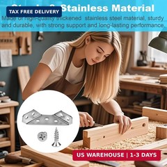 12-Pack Premium Stainless Steel Corner Brackets for Wood Frame, Universal Metal