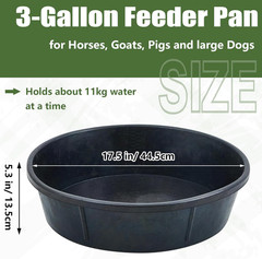5 Pcs Rubber Feed Pan 12 Quart/ 3 Gallon Utility Horse Feed Bucket Rubber Bowl C