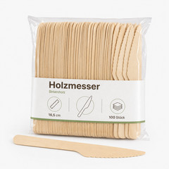 Wooden Cutlery 100 Pieces Wooden Spoons Wooden Forks Wooden Knives Disposable Cutlery Birch Wood