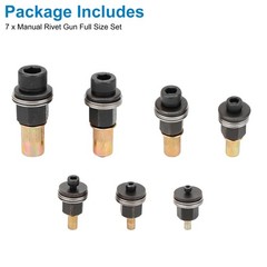 7× Manual Rivet Nut Tool Kit M3-M12 Carbon Steel Threaded Inserts for Auto & DIY