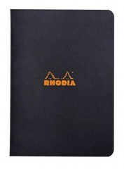 Rhodia Staplebound Lined Paper Notebook in Black – 6 x 8.25 – NEW – R119189