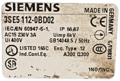 NEW SIEMENS 3SE5 112-0BD02 POSITION SWITCH 3SE51120BD02