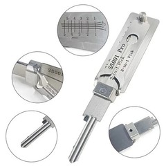 SS001 pro Stainless Steel Key Decoder 2 In 1 Precision Hook & Pick Set Lock