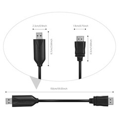 USB to HDMI Converter Cable, HDMI Conversion Cable Screen Mirroring and Display