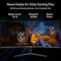 SANSUI 32 Inch Curved 240Hz Gaming Monitor High Refresh Rate, FHD 1080P Gamin…