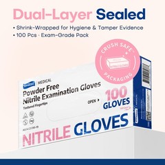 Supmedic Medical Nitrile Exam Gloves, 3.5 mil Small, Small (Rose Quartz)