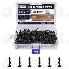 #8 Phillips Wafer Head Self Tapping Screws Wood Screw Black Phosphate Truss Head