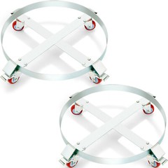 VEVOR 2PCS 55 Gal Drum Dolly Heavy Duty Barrel Cart 1000lbs with Swivel Casters