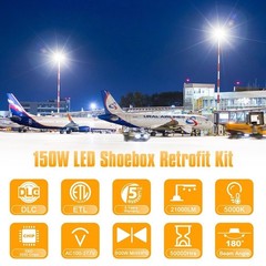 LED Shoebox Area Retrofit Kit Light Bulb 150W E39 Mogul Base Commercial Lighting