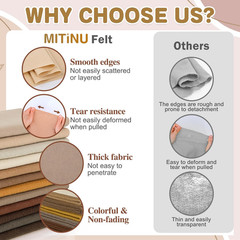 12 Roll 8″X35″ 1.4Mm ⭐Thick Soft Felt Fabric Sheet⭐ 12 Assorted Brown Series.