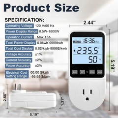 Upgraded Watt Meter Home Energy Monitor Plug Electricity Usage Kill A Watt