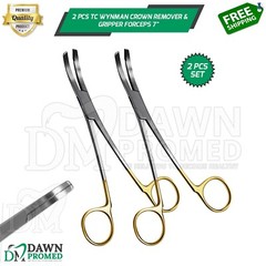 2 Pcs T/C Wynman Crown Remover & Gripper Forceps 7″ Surgical Dental Instruments