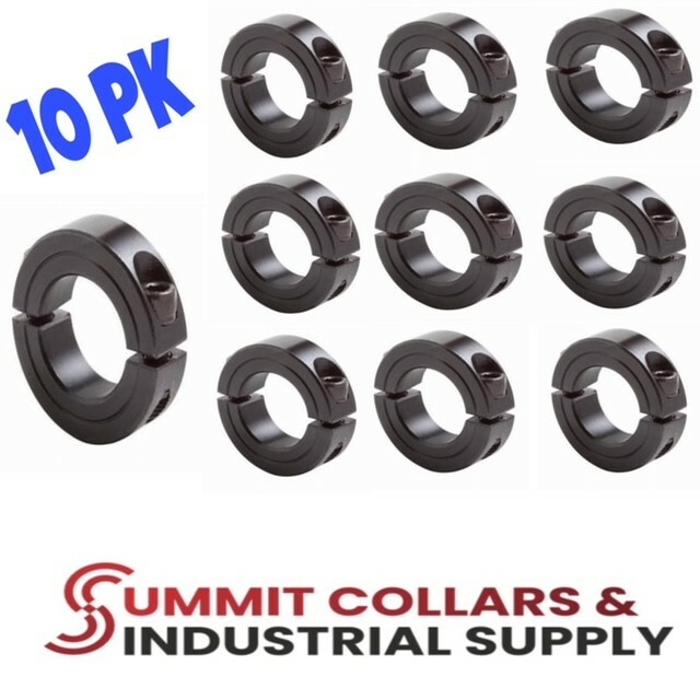 1-3/16”DOUBLE SPLIT STEEL (10 PCS)CLAMPING SHAFT COLLAR BLACK OXIDE Free Ship