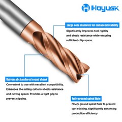 1/8″ Carbide End Mills 4 Flute Square End Mill AlTiN Coating HRC 55 Tungsten