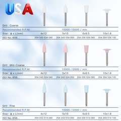 Dental Contra Angle/Straight/Air Motor Handpiece 2/4H/Polishing Burs RA Polisher