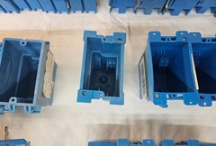 Lot 25 CARLON Blue PVC Electrical Switch Outlet Boxes NO HARDWARE Diff. Styles
