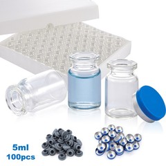 5ml Clear Glass Vials-1-1/2 Dram Amber Glass Headspace Vials with Plastic-Alumin