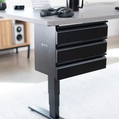 VIVO Black 3 Level 16″ Pull Out Under Desk Storage Drawer Set