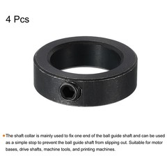 4 Pack Shaft Collar 1″ Bore Carbon Steel Set Screw Black