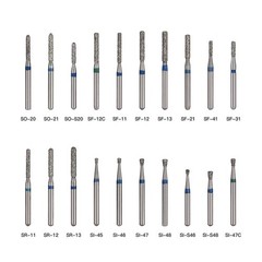 100 Types Dental FG Diamond Burs For High Speed Handpiece Friction Grip 50pcs