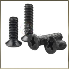 Black M1.4 2 2.5 M3 Metric Screws Phillips Flat Head Machine Screw Carbon Steel
