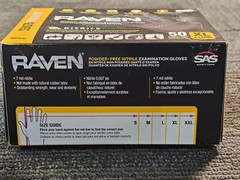 12 Boxes of 50 RAVEN Powder-Free Nitrile Examination Gloves Size XLarge 66519-01