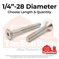 1/4″-28 Stainless Steel Flat Socket Head Cap Screws (Choose Length & Qty)