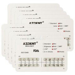 10X Dental Orthodontic Mini Roth Slot.022 Hooks 3 Bracket Metal Brace 20Pc/Pack