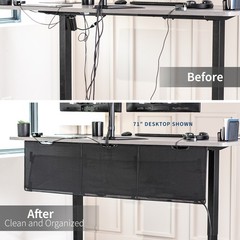 VIVO Black Under Desk Privacy & Cable Management Sleeve Panel 60″ Kit