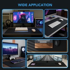 Large Mouse Pad, Desk Mat with Non-Slip 31.5 inches x 15.7 inches, Black