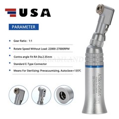 Dental Contra Angle Handpiece Low Speed For E-type Motors Latch Chuck Handpiece