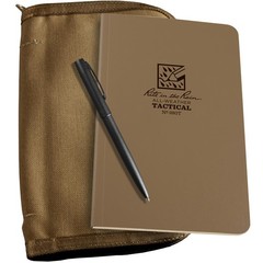 Beige Weatherproof Tactical Kit with Notebook and All Weather Pen
