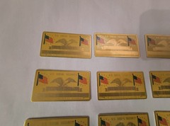 Lot of 25 PERMA PLATE Blank Metal SOCIAL SECURITY Card Name & SSN BRASS FLAGS