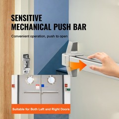 VEVOR Push Bar Door Locks Carbon Steel Panic Bars for Exit Doors Exterior Lever