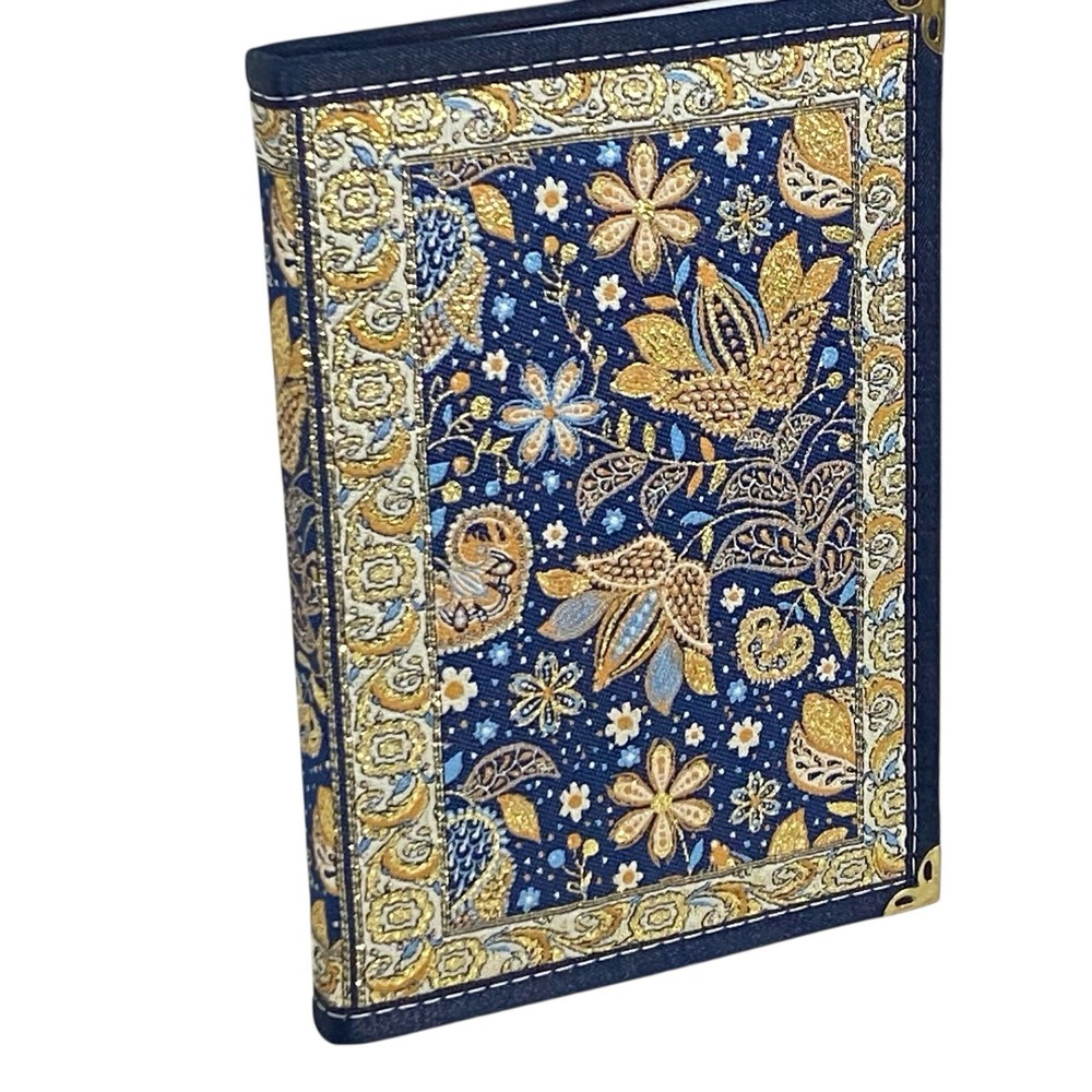 New METALLIC TAPESTRY Blue FLORAL Hardback LINED Journal Book Diary