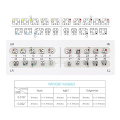 10X Dental Orthodontic Mini Roth Slot.022 Hooks 3 Bracket Metal Brace 20Pc/Pack