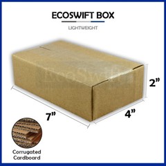 1-Box 7x4x2 EcoSwift Cardboard Packing Moving Shipping Box Corrugated Carton