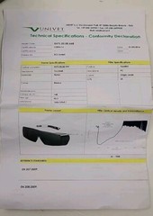 UNIVET 5X7 Laser Safety Glasses Overspec 5X7L.00.00.668 Made in Italy NIB READ