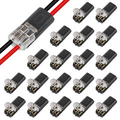 20Pcs Double-Wire Plug-In Connector Led Light Strip Connectors 2 Pin, Quick Spli