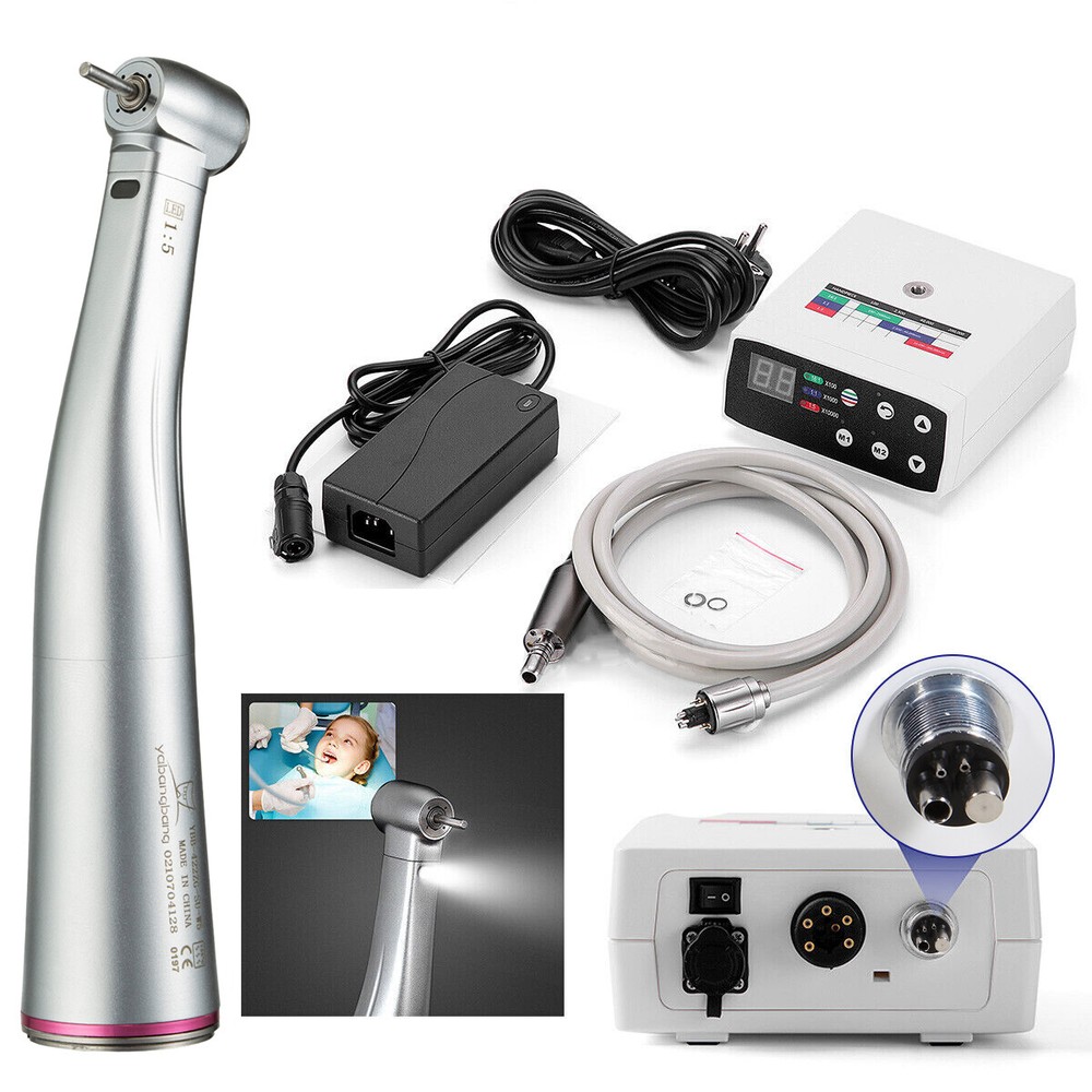 NSK Style Dental Electric Brushless Micro Motor +1:5 LED Contra Angle Hand piece