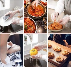 400 Count Disposable Poly Plastic Gloves for Cooking, Food Prep and Food Service