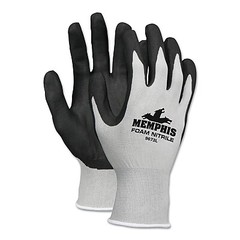 MCR Memphis Glove 9673XS NXG Foam Nitrile Dip Gloves, X-Small, Black/Gray