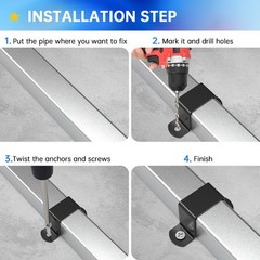 1.5″x1.5″ Square Tube Strap Clamp, U shaped Steel Pipe Clamp Bracket, Square …