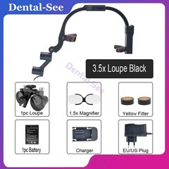 Dental LED Head Light Binocular Loupes Surgical Headband Magnifier 2.5/3.5X