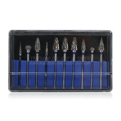 10Pcs/kit Dental Sintered Diamond Point Polisher HP Shank Rotary Bur Lab 2.35mm