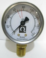 Quest 0-160 PSI Air Pressure Gauge 1/4″ NPT 2″ Face