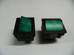2Pc Pack QY605-201-T125 6A 250V 15A 125V Green Power Switch Rocker 2 Position 4P